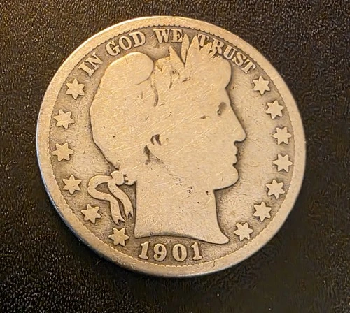 1901 - O Barber Silver Half Dollar New Orleans Mint