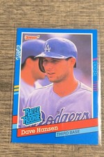 1991 Donruss - Rated Rookie Dave Hansen #45 No Yellow Pattern on Card Right. rookie card picture