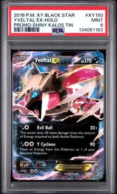 2016 POKEMON XY BLACK STAR PROMO SHINY KALOS TIN #XY150 YVELTAL EX