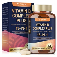 13-in-1 Vitamin B Complex Plus with B1, B2, B3 120 Count Pack of 1