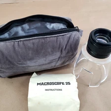 Macroscope 25 Optical Monocular Rangefinder w Case & Instructions