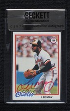 BAS 1978 Topps Lee May #640 Seal of Authenticity Auto ur8