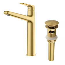 Single Handle Vessel Sink Faucet with Drain, Single Hole Bathroom Sink Faucet wi