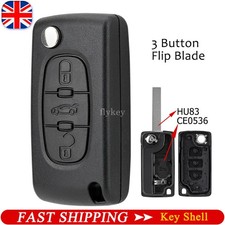 3 Button Key Fob Remote Case HU83 For Peugeot Partner Citroen Berlingo Dispatch