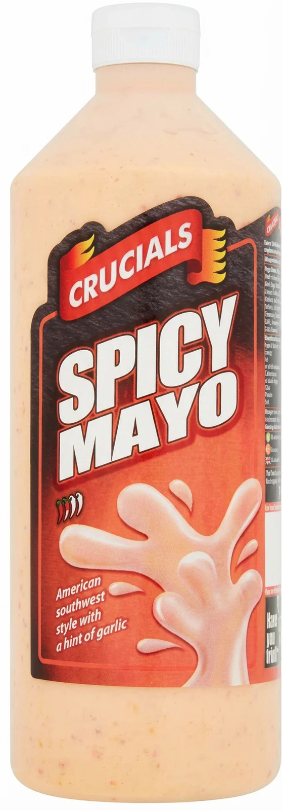 Crucials Spicy Mayo Squeezy Sauce 500ml UK Premium Creamy Chilli Condiment