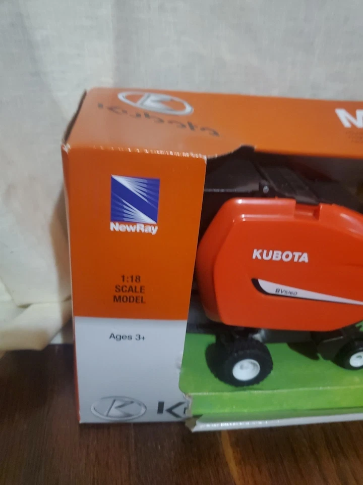 New Ray 1/18 Plastic Kubota M5-111 Tractor with Hay Baler & Sounds SS-33033 - Image 2 of 4
