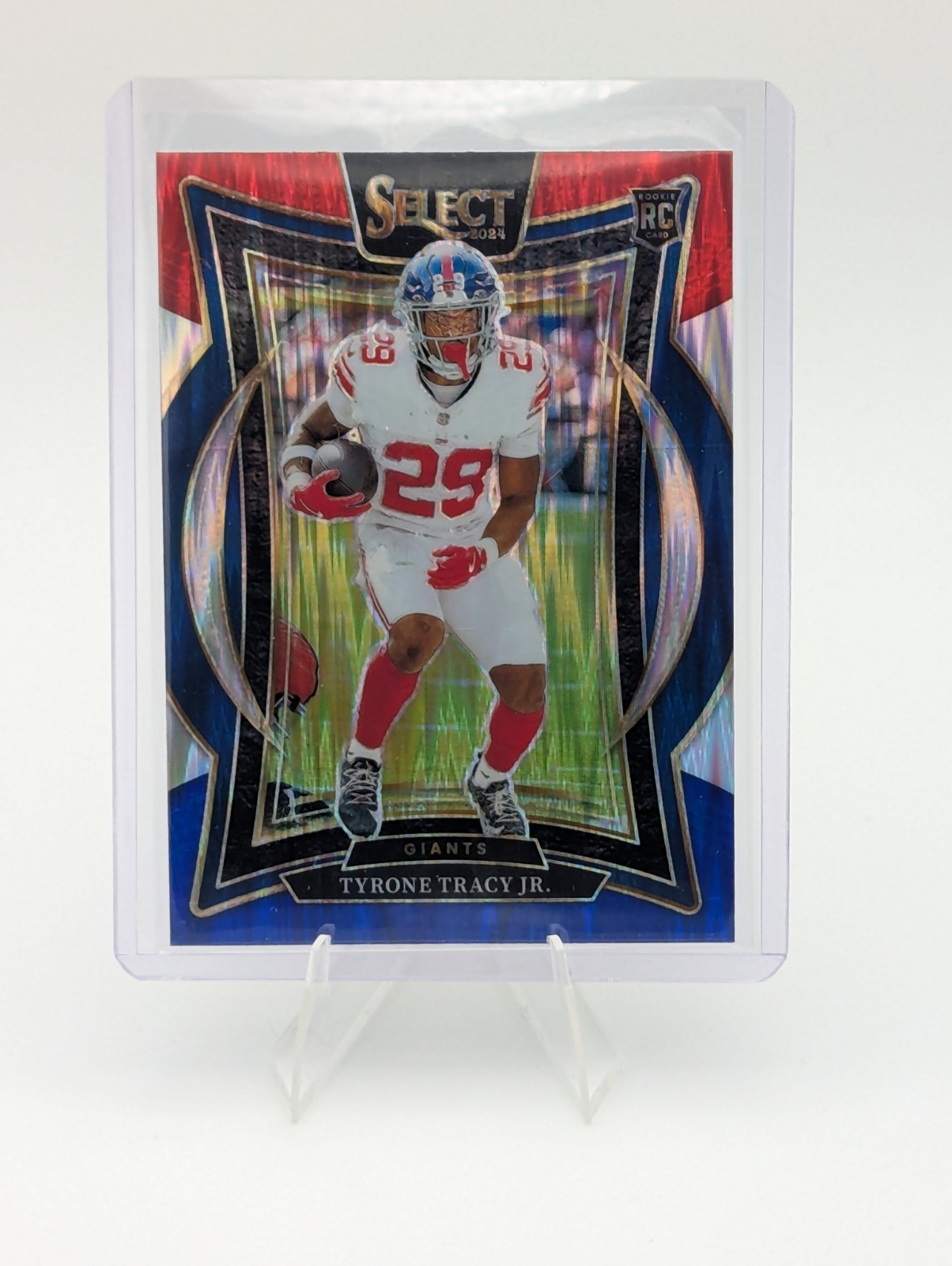 2024 Panini Select - Concourse Tyrone Tracy Jr. #61 Red & Blue Shock Prizm (RC)