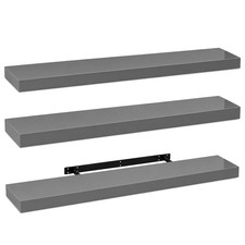 Floating Wall Shelf 30cm - 110cm Shelf High Gloss White Grey Black Shelf
