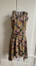 Floral Tea Party Dress Vintage Midi A-Line, Colourful Festival Attire Sz 10