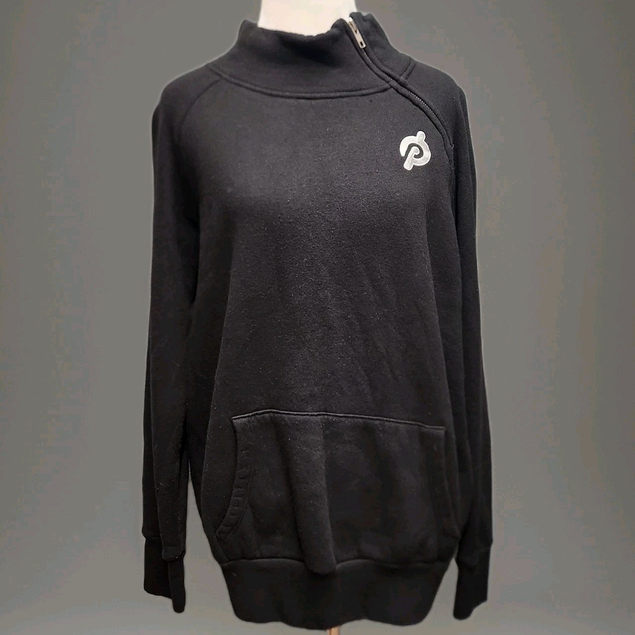 Peloton Side Zip Mock Neck Pullover Sweatshirt Bl… - image 1