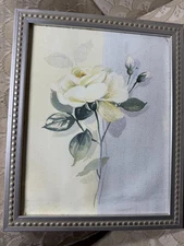 Small Vintage "A Floral Scene" Watercolor Painting - Framed