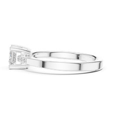 Princess Cut VVS1 D Diamond Petite Shank Statement Proposal Ring 925 silver A053