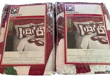 NEW 2 pc Living Quarters Pillow Shams Holiday holly Christmas standard