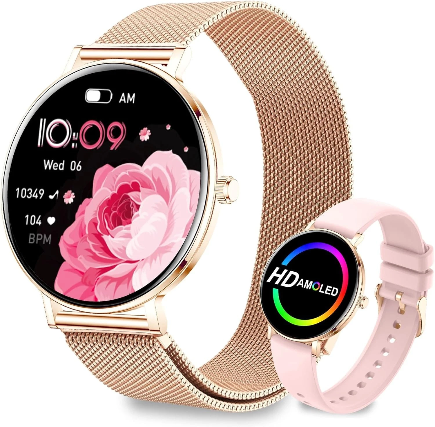Smart Watch Ladies Women with Phone Function Wristwatch for iOS Android Outdoor