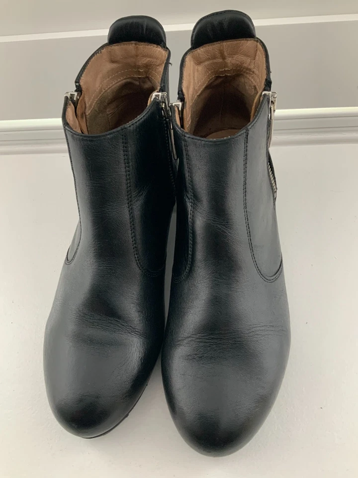 Russell & Bromley Zip Code Black Leather Double Zip Comfort Bootie Boots UK 4 - Image 4 of 4