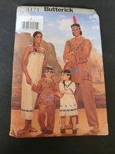 Vontage Butterick Native American Costumes Adult And Child All Sizes