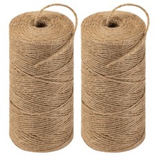 Amrules Twine String 1312 Feet Long Jute Hemp 656 Ft x 2 Rolls, Brown 