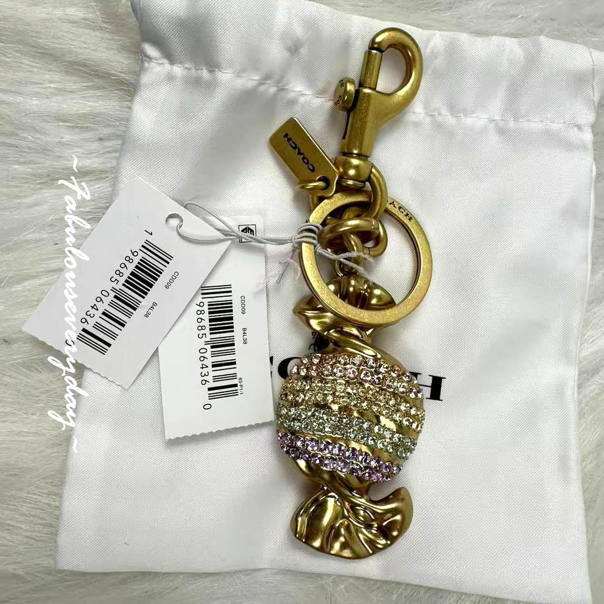 Coach Candy Bag Charm in Brass Multi CDD09 NWT | eBay