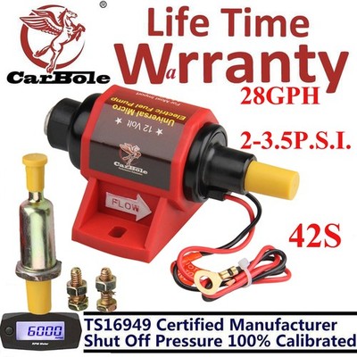 Micro Electric Fuel Pump Universal 12V Low Pressure 28 GPH 2-3.5P.S.I Carburetor