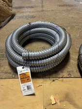 Flexible Metallic Conduit, 1-1/2 In Trade Size, 25 Ft, Steel, Galvanized, Gray,
