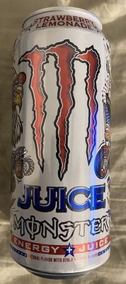 NEW FLAVOR MONSTER JUICE ENERGY STRAWBERRY LEMONADE FLAVORED DRINK 1 16FL OZ CAN