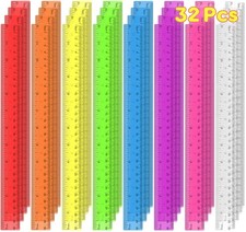 32 Pcs Clear Plastic Ruler 12 Inch, Rulers Bulk for Classroom, Transparent As...