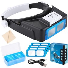 YOCTOSUN Magnifying Glasses with Light for Close Work, White and Black