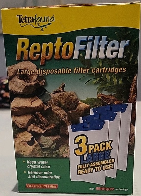 TETRAFAUNA REPTOFILTER LARGE DISPOSABLE FILTER CARTRIDGES  - 3 PACK - NIP