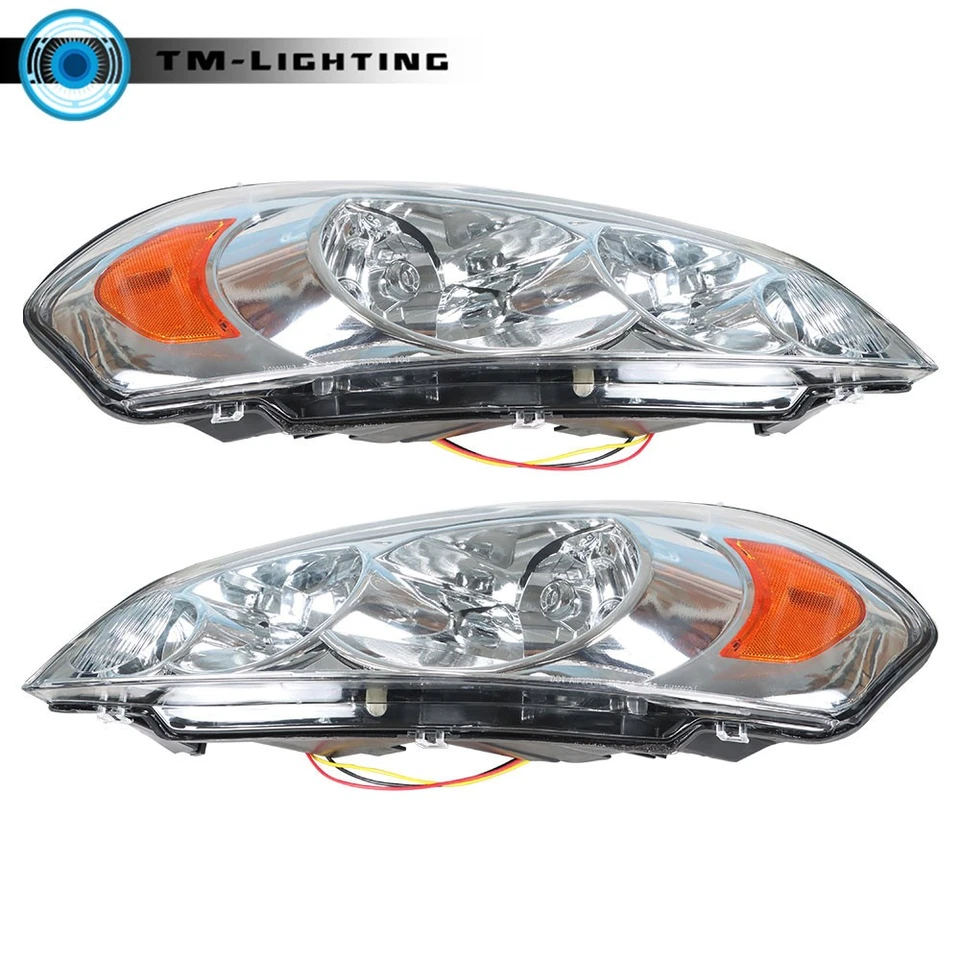 For Chevrolet Impala 2006-2013 Halogen Chrome Headlights Driver+Passenger Side - Изображение 4 из 4