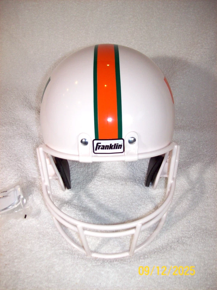 CAPACETE DE FUTEBOL AMERICANO MENINOS CRIANÇAS JOVENS NCAA MIAMI HURRICANES FRANKLIN com alça de queixo - Imagem 2 de 4