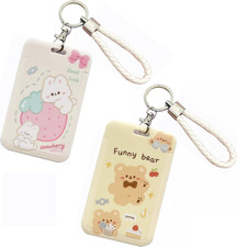 2 Pcs Kpop Photocard Holder PC Holder Kpop ID Badge Holder with Keychain Hard...