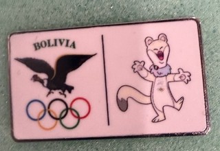 Milano Cortina 2026 Olympic NOC Pin Bolivia With Mascot