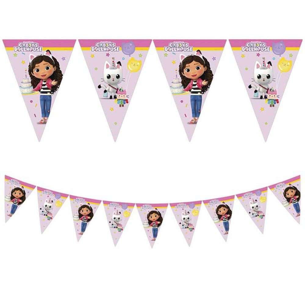 Gabby's Dollhouse Birthday Party Bunting Banner