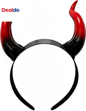 Halloween Devil Horns Headband Red Black White Demon Horn Haiband Spooky Cosplay