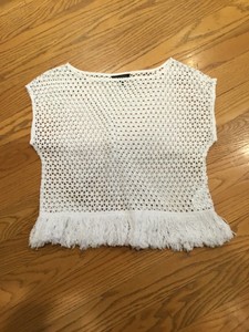 womens white crochet top