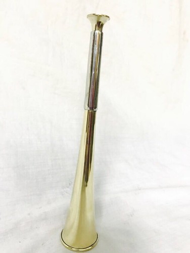 Cuerno de caza de zorros hecho de latón y cuello de cobre blanco con boquilla de latón. - Imagen 4 de 8