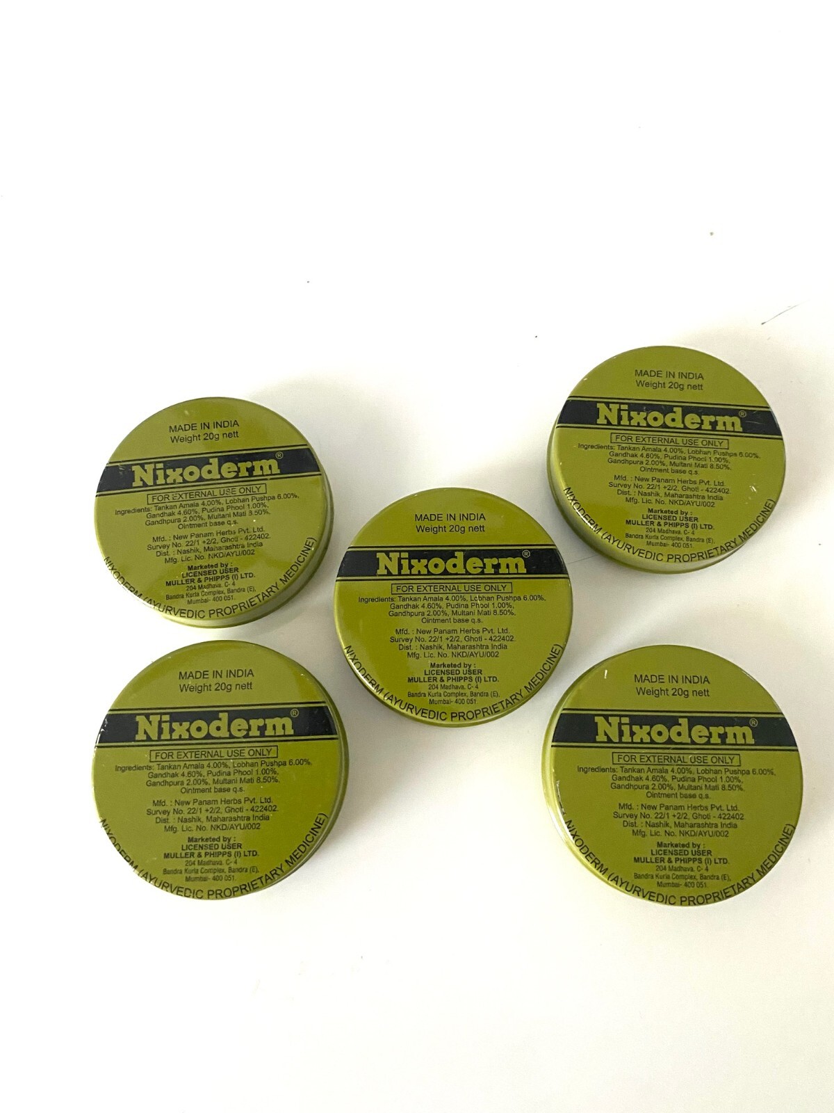 5 упаковок мази Никсодерм от угревой сыпи черных точек стригущего лишая по 20 г в каждой 9790₽