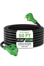 RVGUARD 30 Amp 50 Foot RV Power Extension Cord Heavy Duty STW w/ LED Indicator