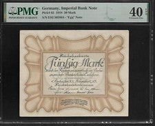 Germany 50 Mark 1918 PMG 40 P#65 Imperial Bank Note