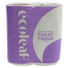 Ecoleaf | Toilet Tissue - 4 Pack - 100% Recycled, 2 Ply | 20 x 4 pack