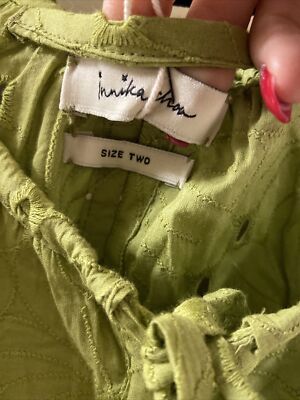 green emerald velvet dress Innika Choo Scallop Frill Iva Biigdress