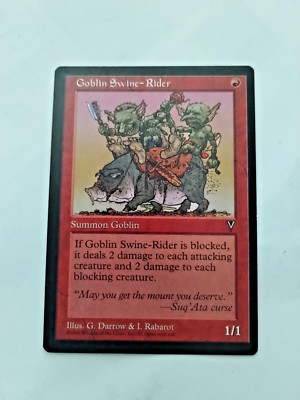 MTG Goblin Swine-Rider Visions Regular Common - Some Edge Wear - See Pics