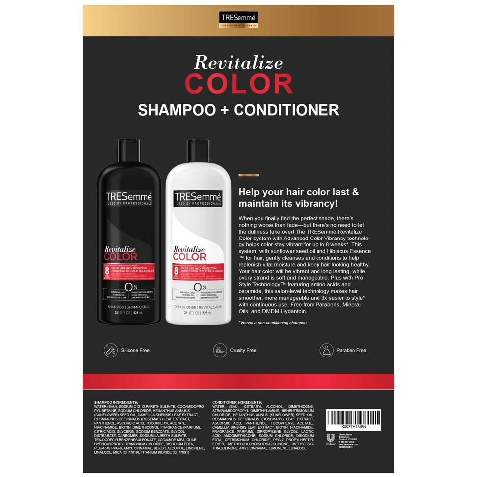 Tresemme Shampoo and Conditioner Set, Color Revitalize, Protects Hair Color - Image 2 of 4