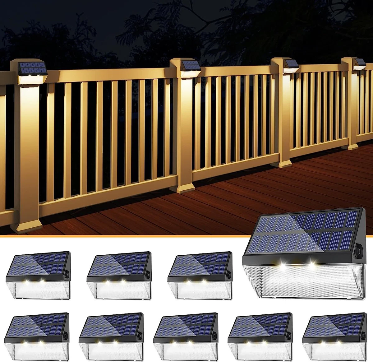 Deck railing sale solar lights