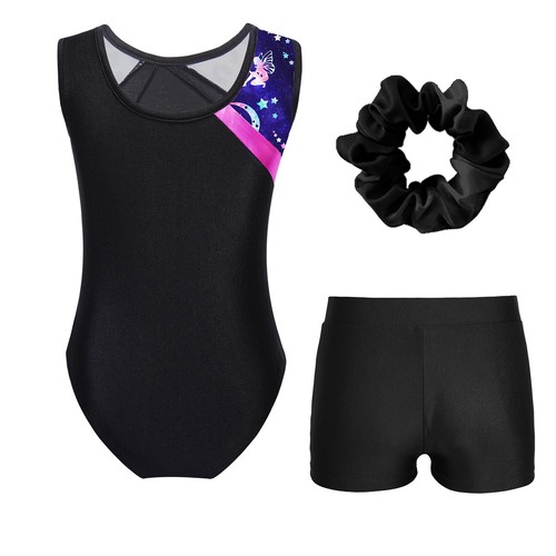Kids Girl's Bodysuit And Bottoms Sleeveless Dance Outfit Gym Rompers Exercise - Picture 21 of 46