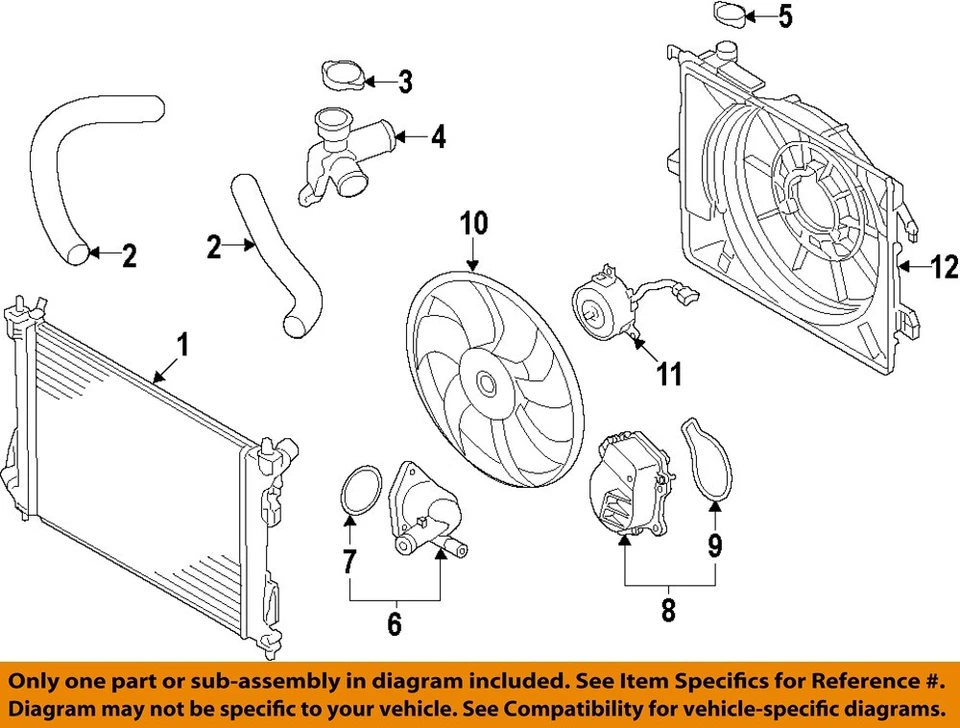 Used Radiator fits: 2015 Toyota Prius engine gasoline Prius C VIN B3 7th and 8th Foto 3 de 4