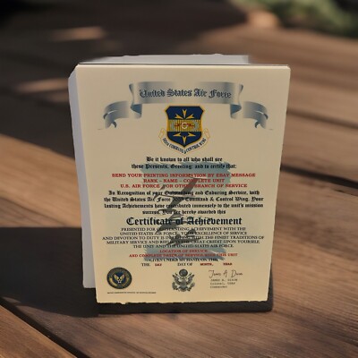 U.S.A.F. / AIR FORCE 505TH COMMAND & CONTROL WING - CERTIFICATE OF ACHIEVEMENT