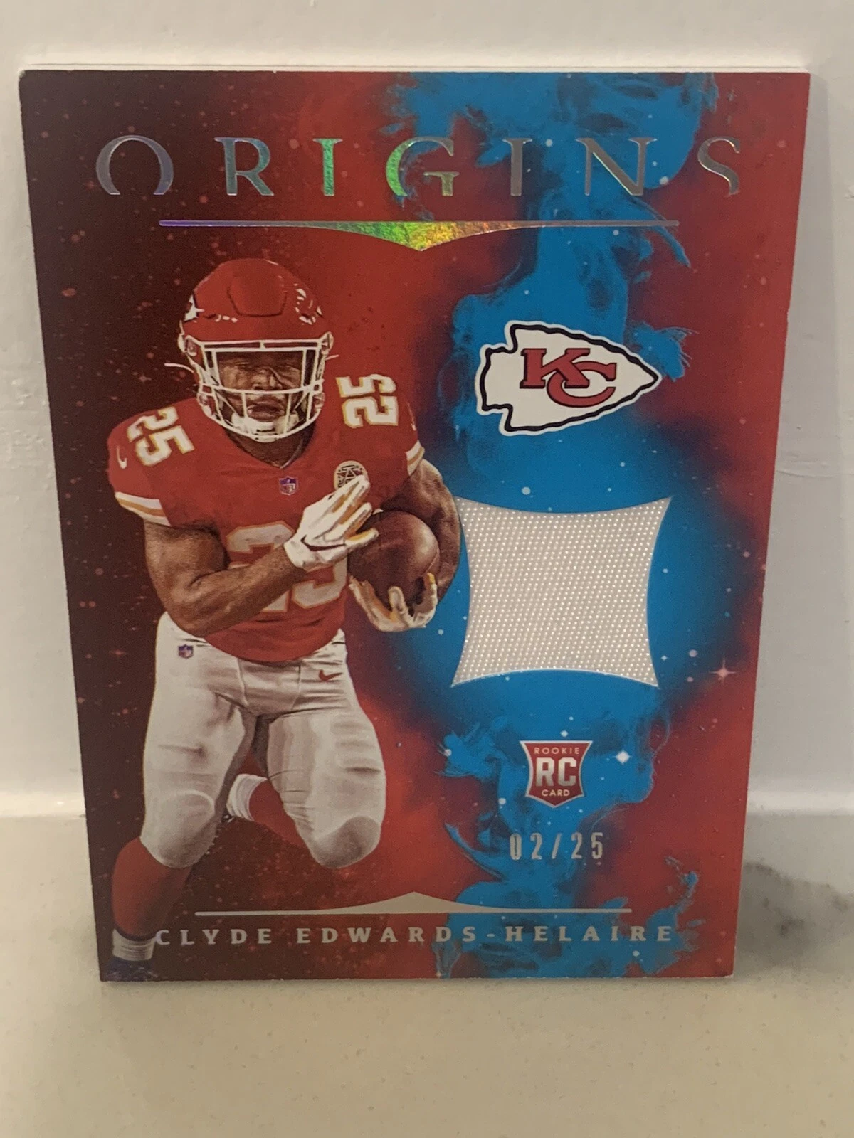 Clyde Edwards-Helaire Panini Origins Rookie Patches #RP20 Blue