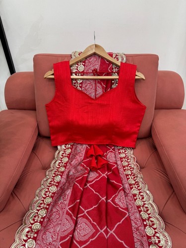 Lanzamiento Nuevo Sari de Seda Kota con Elegante Blusa para Boda - Imagen 7 de 11