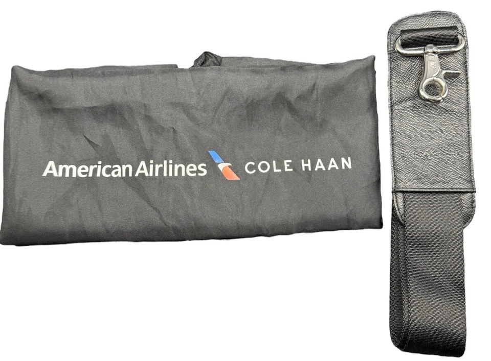 Cole Haan Maletín American Airlines Cuero Negro Bolso para Laptop Attache Pilot Foto 3 de 4